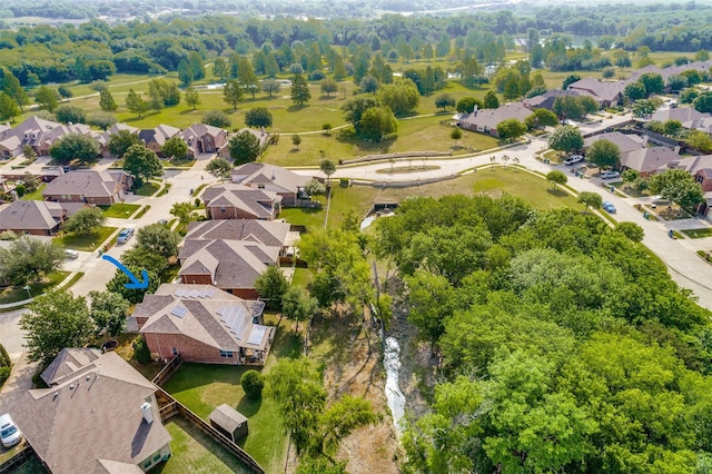 aerial view with a residential view