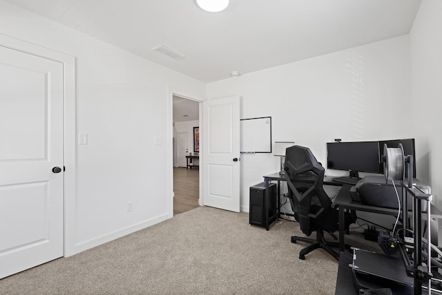 office featuring carpet flooring