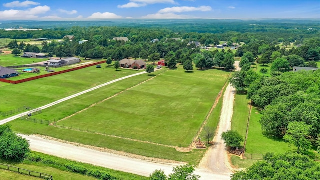 bird's eye view featuring a rural view