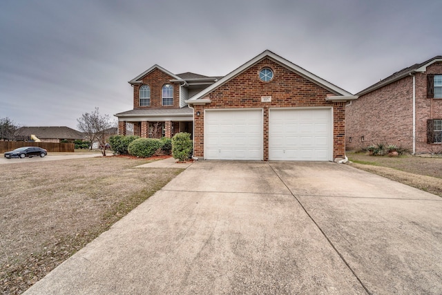 view of property with a garage