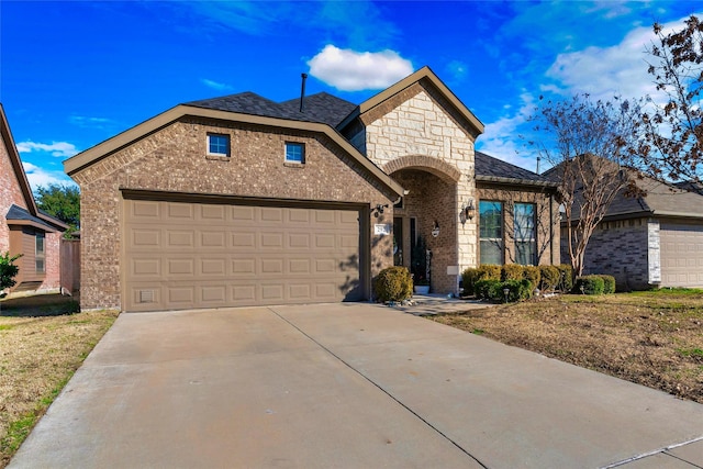 view of front facade with a garage