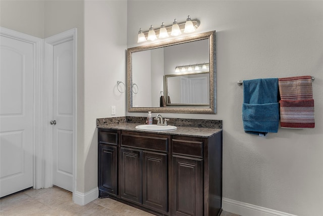 bathroom featuring tile patterned flooring and vanity