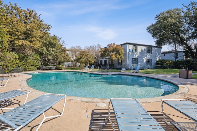 view of pool featuring a patio area