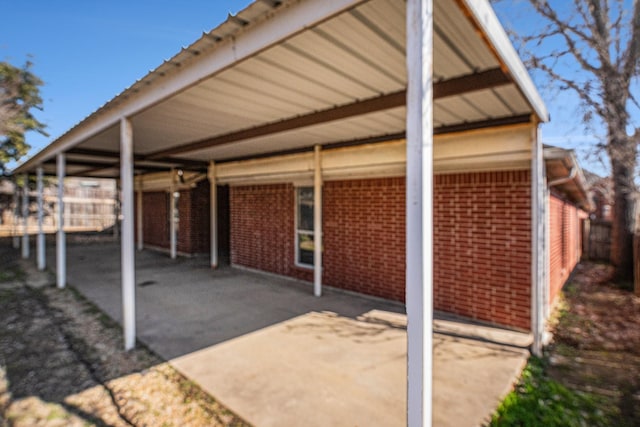 view of patio with a carport