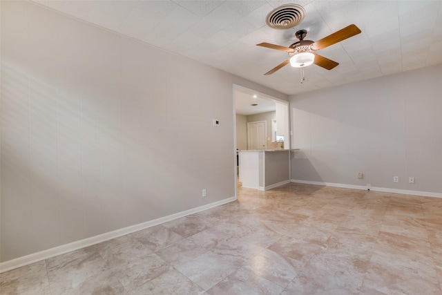 unfurnished room featuring ceiling fan