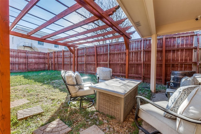 view of patio / terrace featuring a pergola