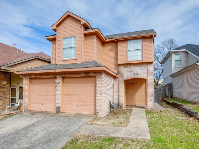 view of front property with a garage