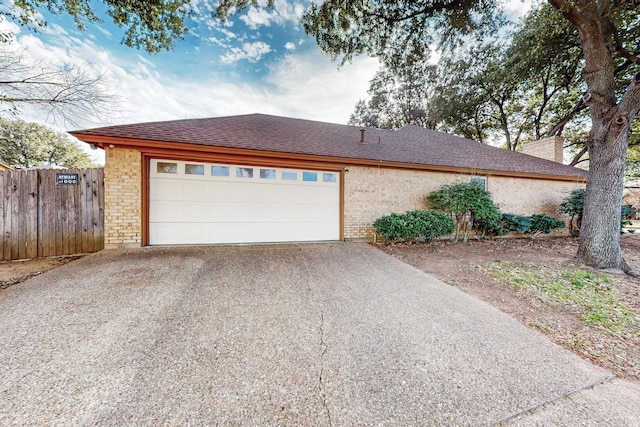 exterior space featuring a garage