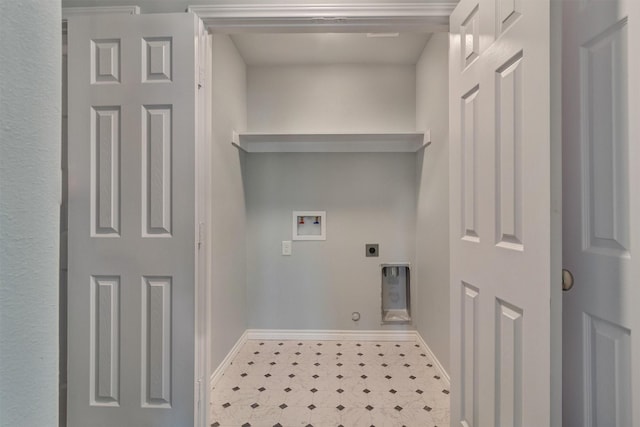 washroom featuring hookup for a washing machine, gas dryer hookup, and electric dryer hookup