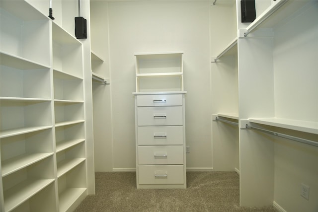 walk in closet with carpet