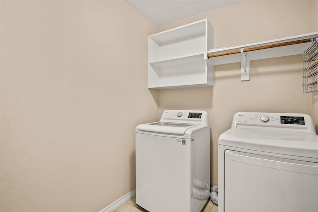 laundry area featuring separate washer and dryer