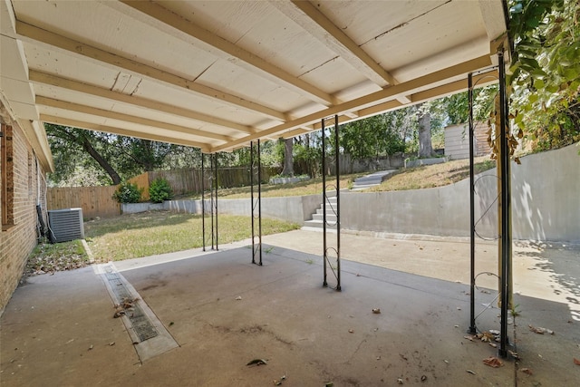 view of patio / terrace with central air condition unit