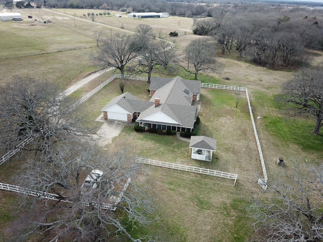 drone / aerial view with a rural view