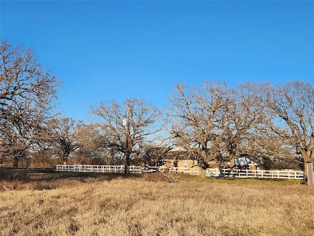 view of yard with a rural view