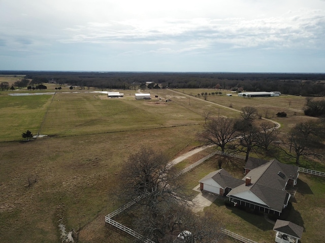 aerial view with a rural view