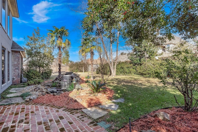 view of yard with a patio area