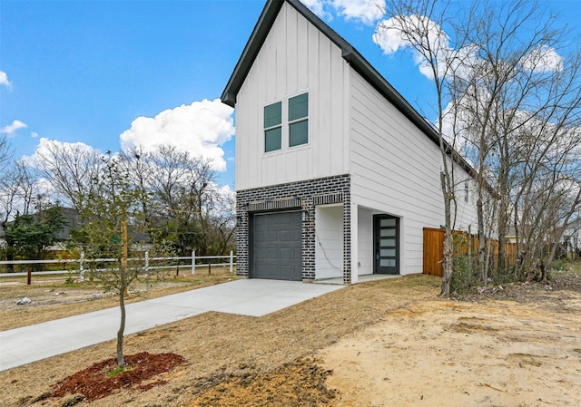 view of home's exterior with a garage