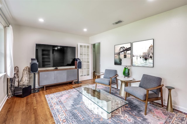 living room featuring hardwood / wood-style flooring