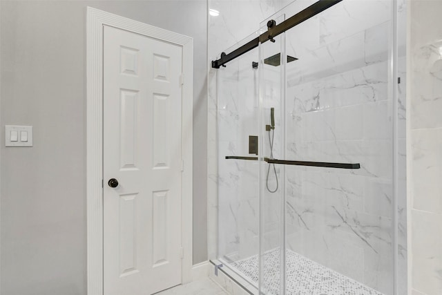 bathroom featuring walk in shower