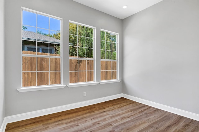 empty room with hardwood / wood-style flooring