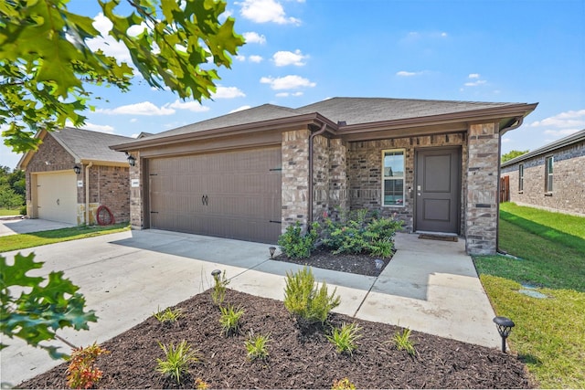 prairie-style home with a garage