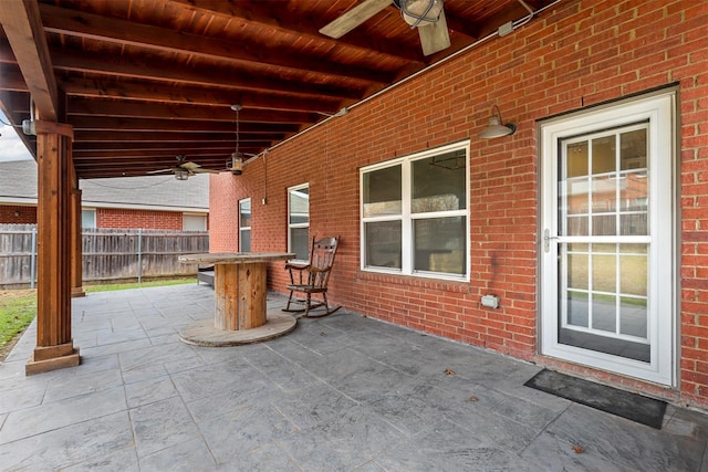 view of patio / terrace with ceiling fan