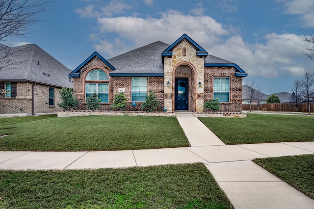 view of front of property with a front yard