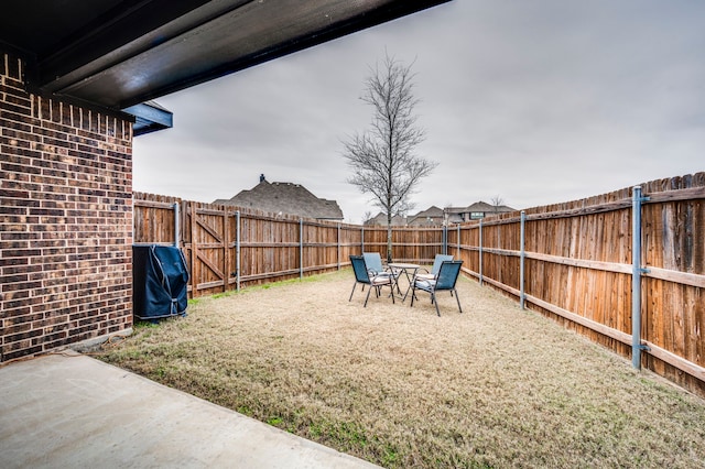 view of yard featuring a patio area