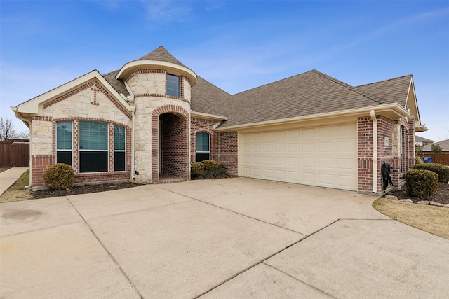 view of front of property featuring a garage