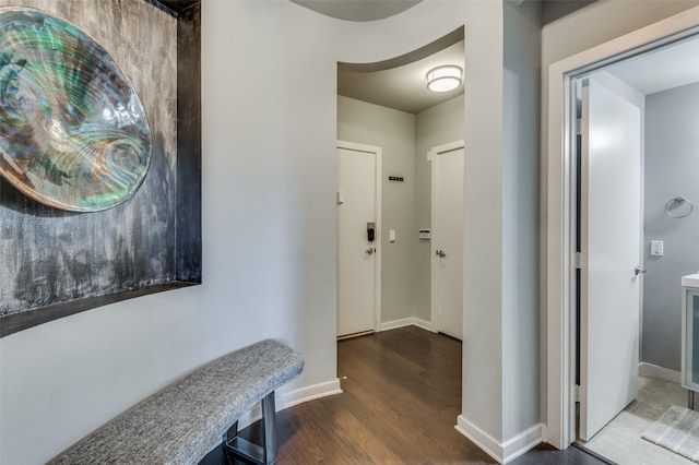 hall featuring hardwood / wood-style flooring