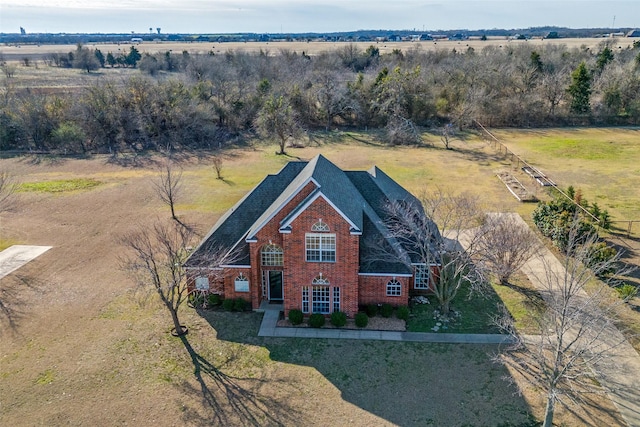 drone / aerial view with a rural view