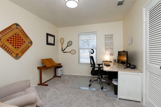 view of carpeted office