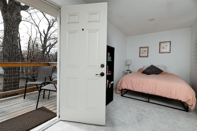 carpeted bedroom with a closet