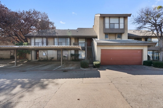 view of property featuring a garage