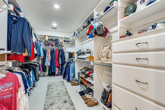 view of walk in closet