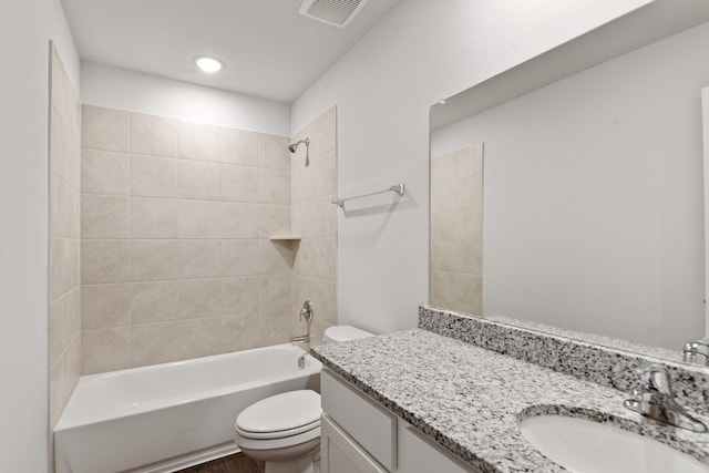 10601 Bleat St, Fort Worth, TX 76036 - full bath with toilet,  shower combination, vanity, and recessed lighting