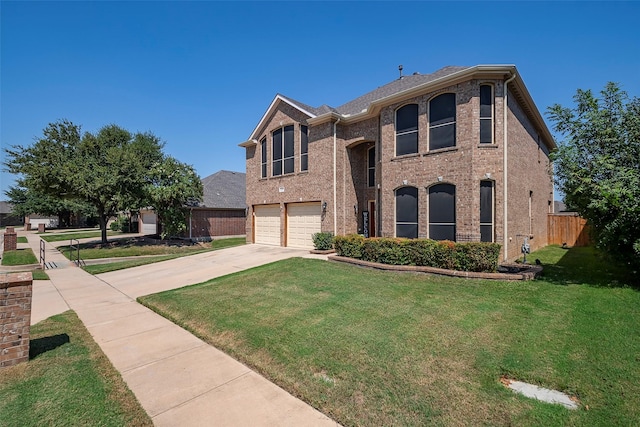 view of front of home featuring an attached garage, driveway, and brick siding