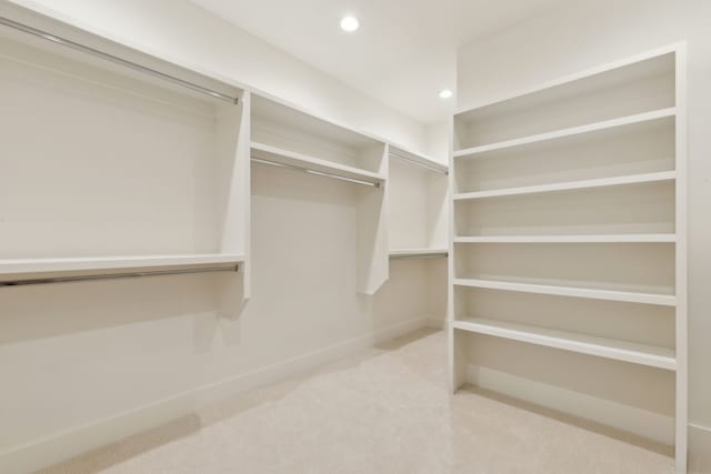 spacious closet featuring carpet flooring