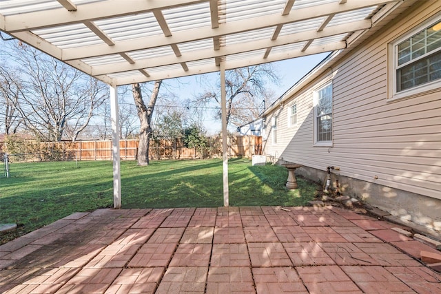 view of patio with central AC unit and a pergola