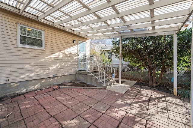 view of patio / terrace with a pergola