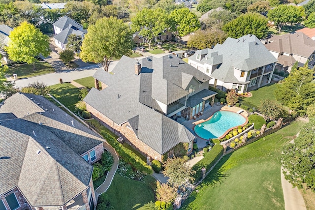 aerial view with a residential view