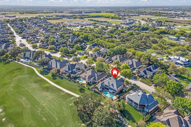 aerial view with a residential view