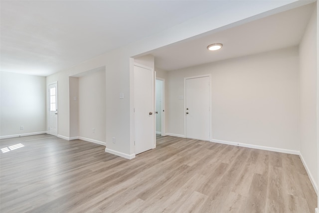 unfurnished room featuring light hardwood / wood-style flooring