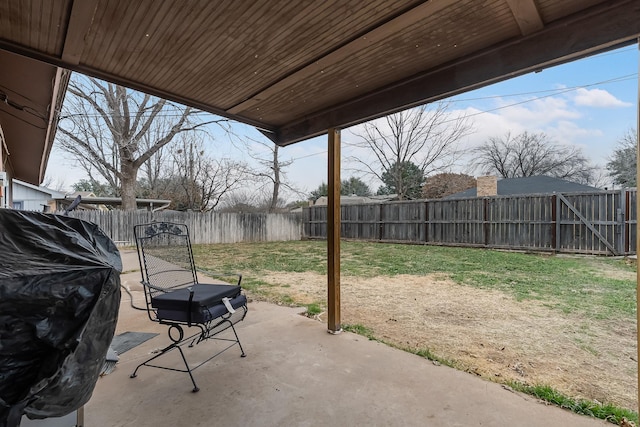 view of patio featuring grilling area