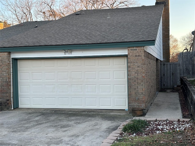 view of garage