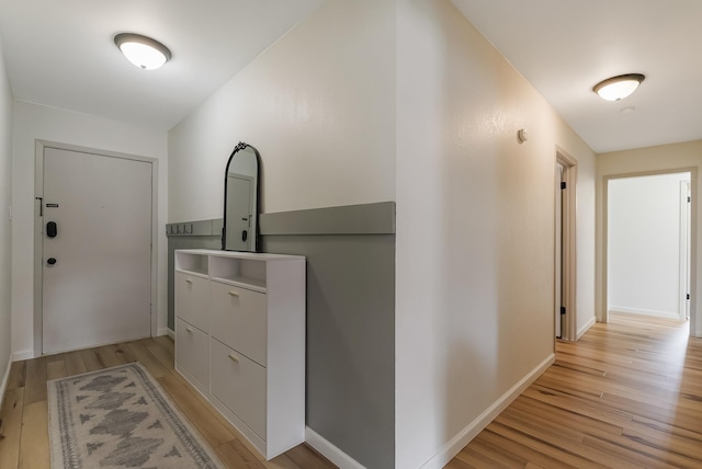 hall featuring light wood-type flooring