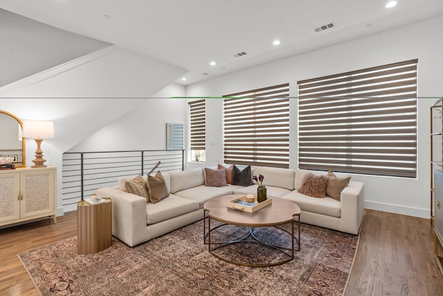 living room featuring hardwood / wood-style floors