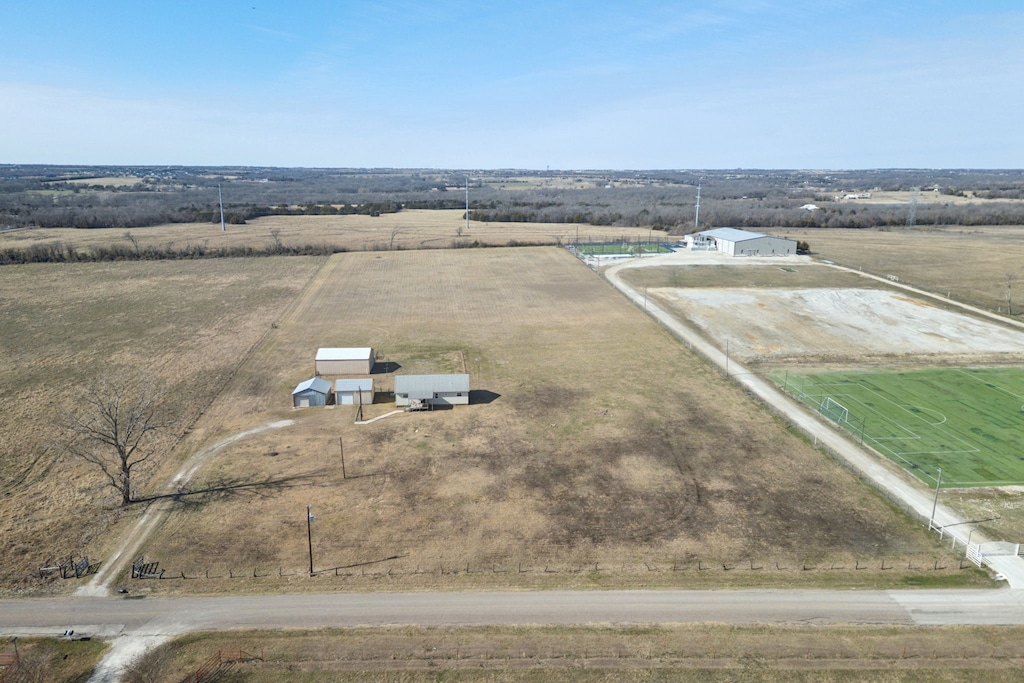 aerial view with a rural view