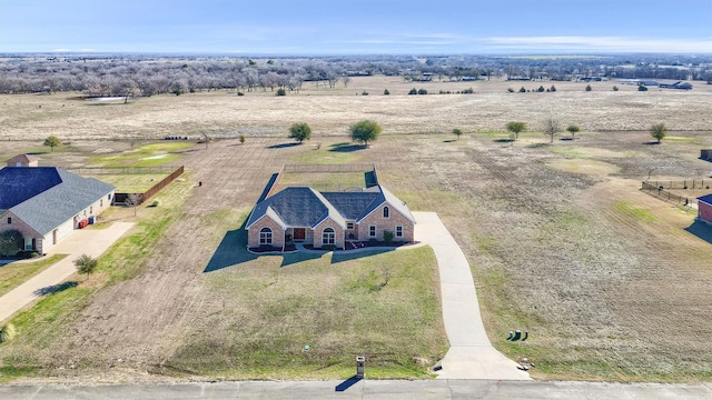 bird's eye view with a rural view