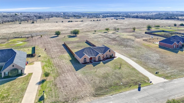 drone / aerial view with a rural view